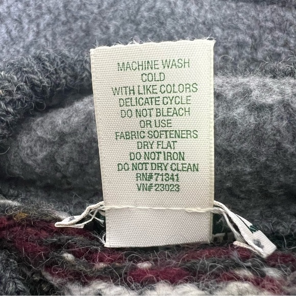 L.L. Bean Men’s Vintage 1/4 Zip Sweater/Jacket Fair Isle Sz Medium Made in USA - Picture 7 of 12